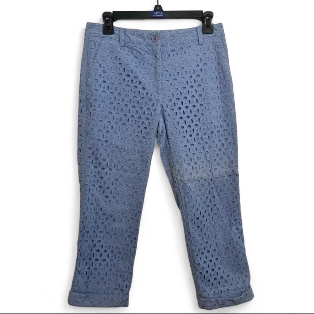 Anne Klein—Light Blue Eyelet Pants